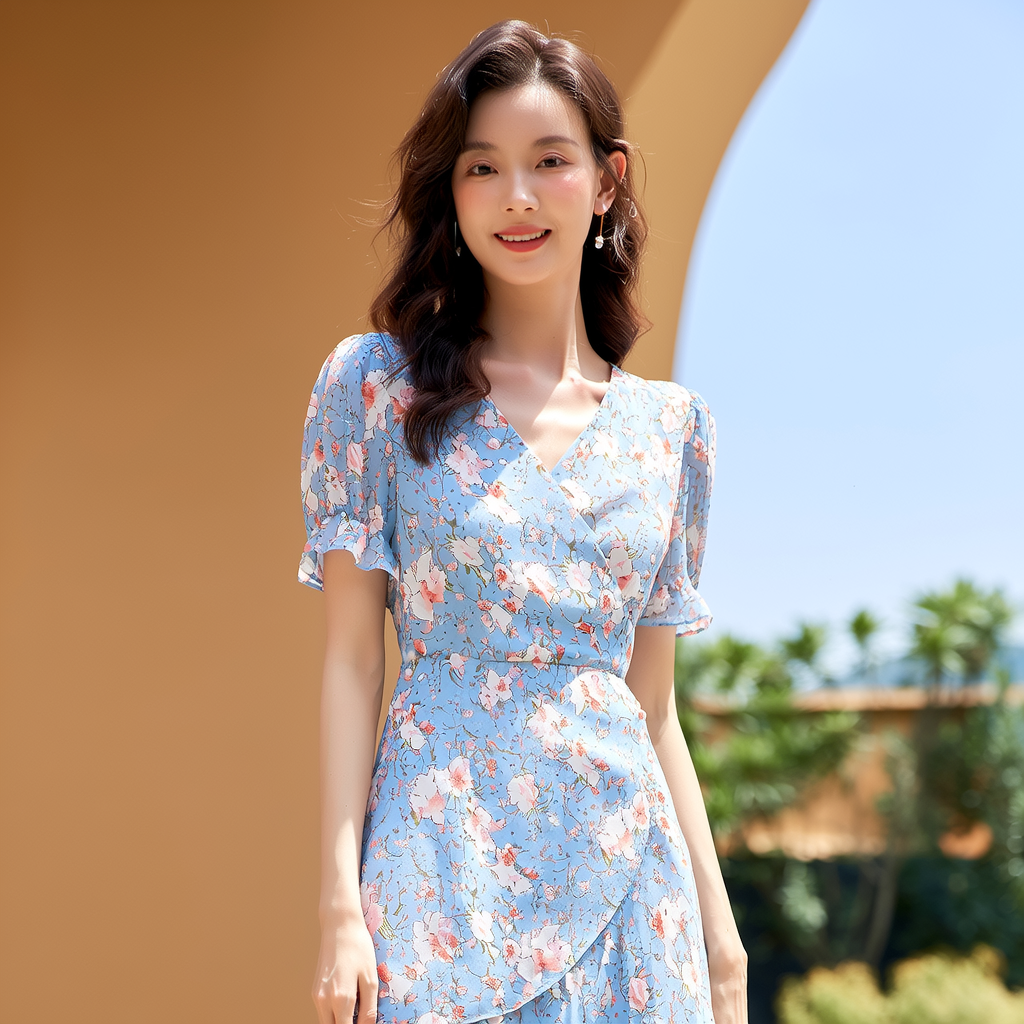 Floral Print V-Neck Maxi Dress-thumbsimg5