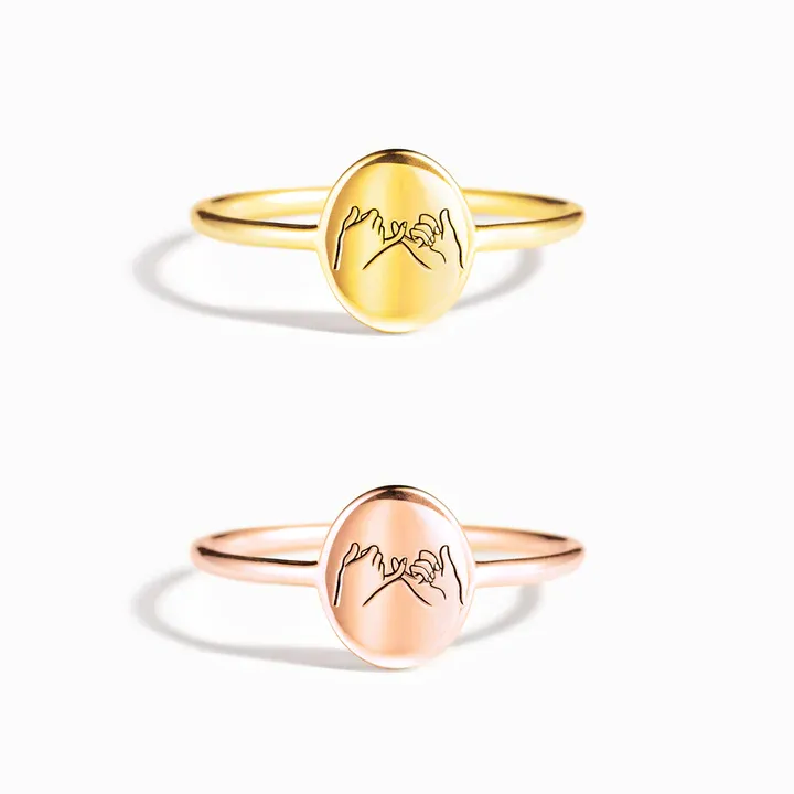 Ride or die pinky promise ring