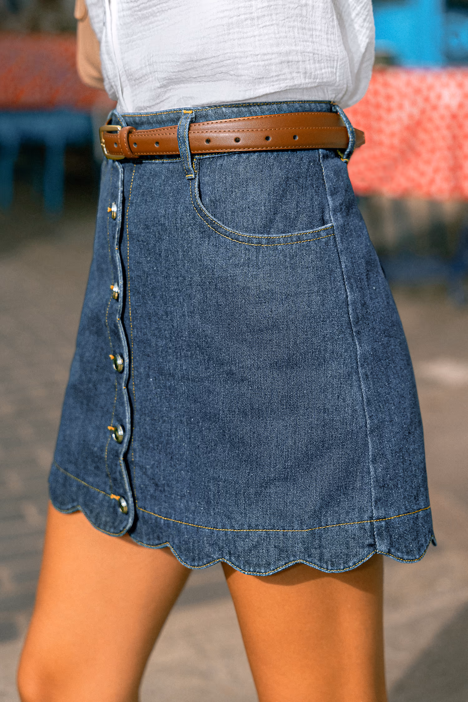 Round & Round Light Blue Mini Skirt-thumbsimg2